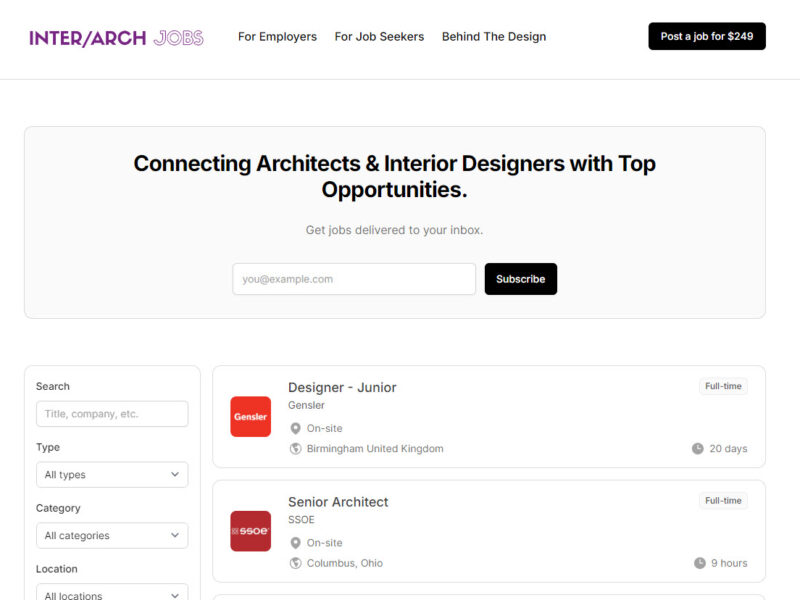 Inter/Arch Jobs