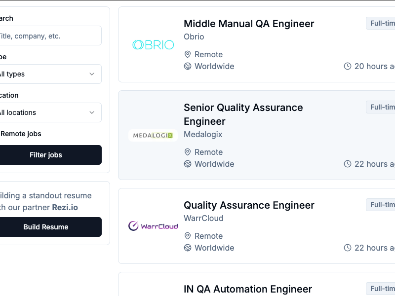 QAJobs.co | Quality Assurance Jobs